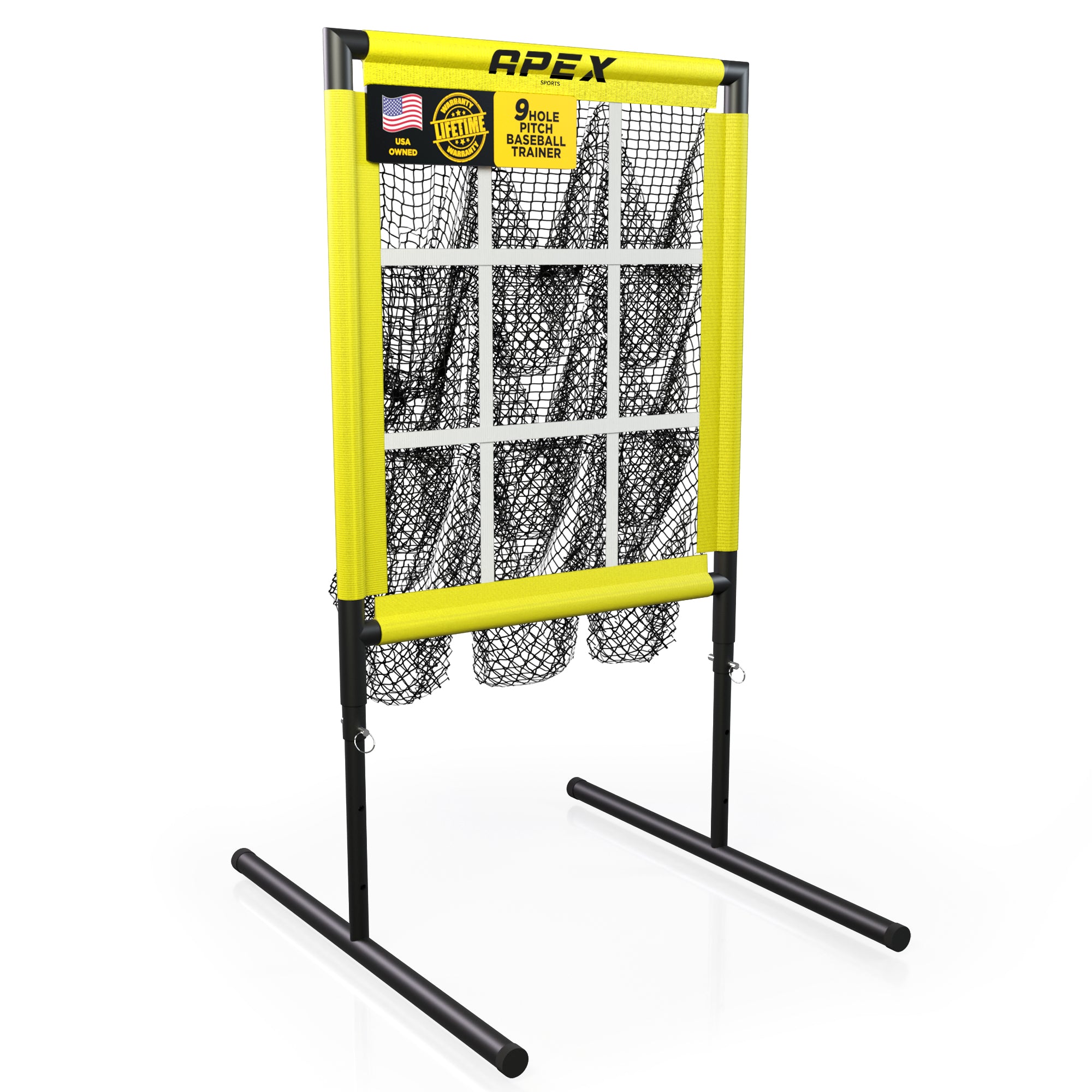 APEX Sports 9 Hole Pitching Target with Adjustable Strike Zone (18” x 23”)