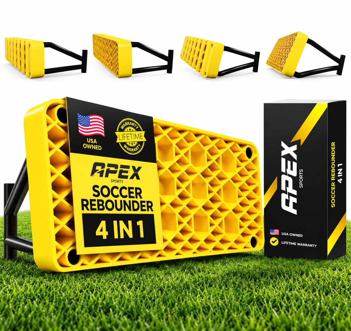 APEX Sports Soccer Rebounder Board with 4 Adjustable Angle Settings