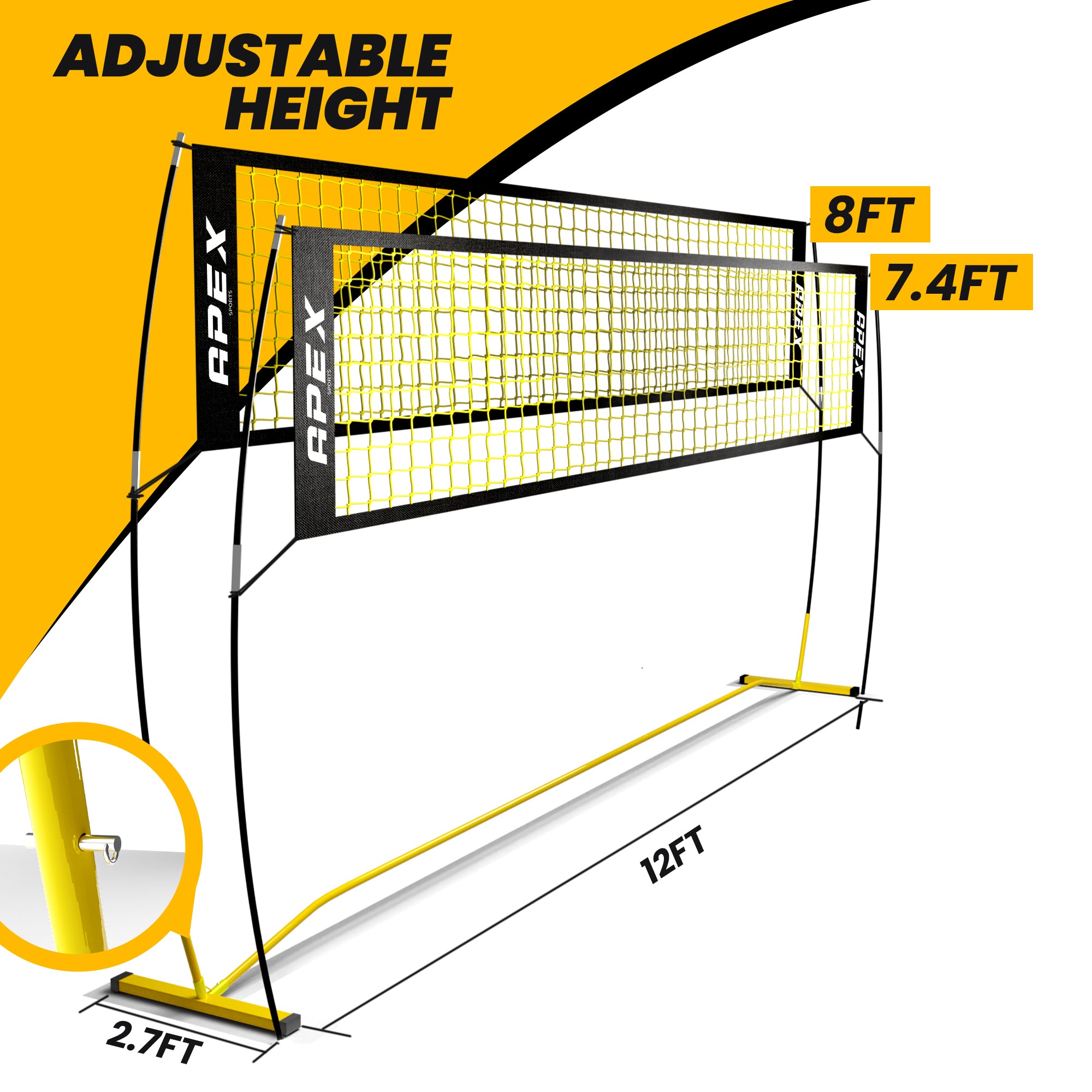 Apex Sports Adjustable Volleyball Net