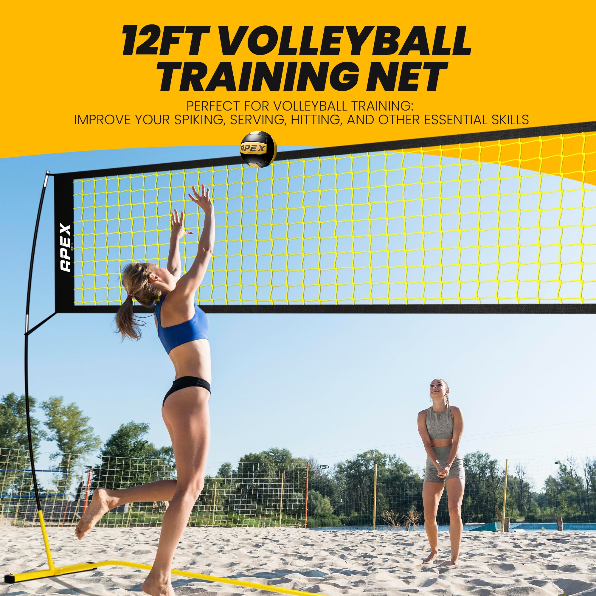 Apex Sports Adjustable Volleyball Net