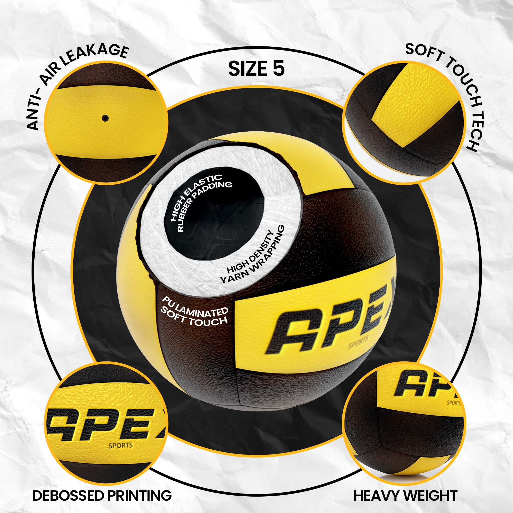 Apex Sports Professional Volleyball - Official Size 5