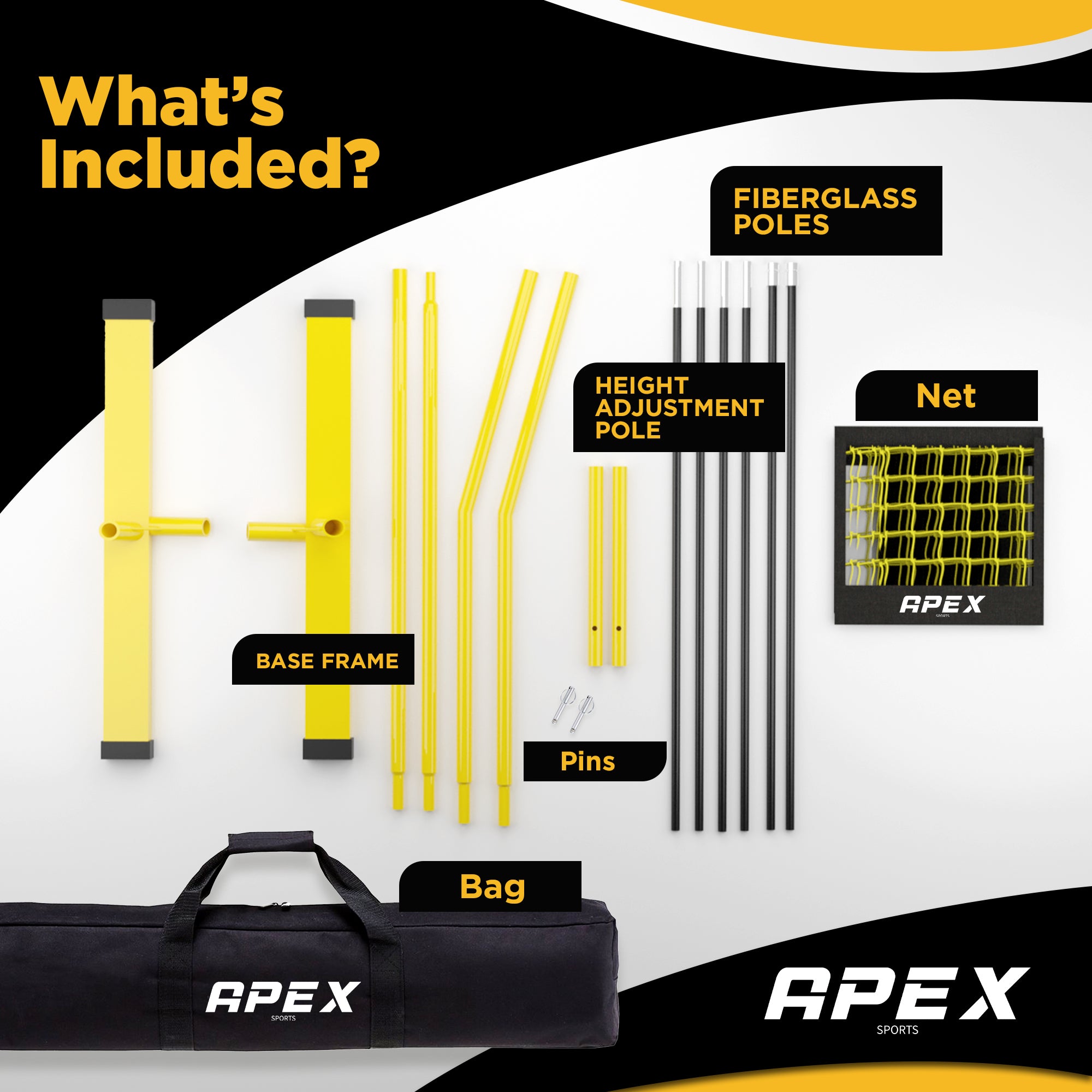 Apex Sports Adjustable Volleyball Net