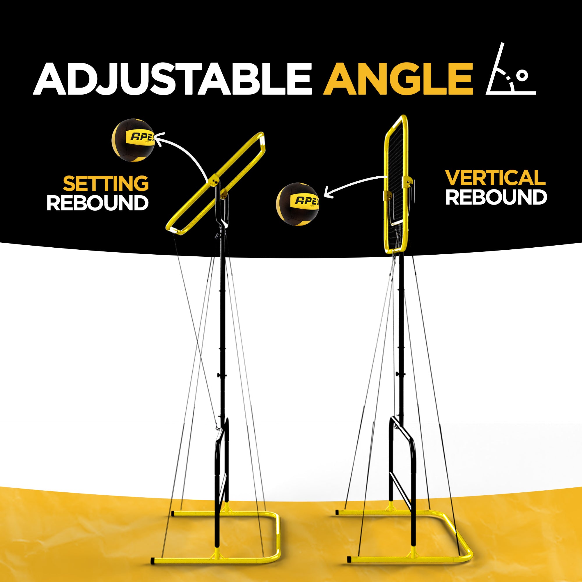 Volleyball Setter Trainer — Adjustable Height 6 to 11 ft Solo Setting & Overhead Pass Rebounder
