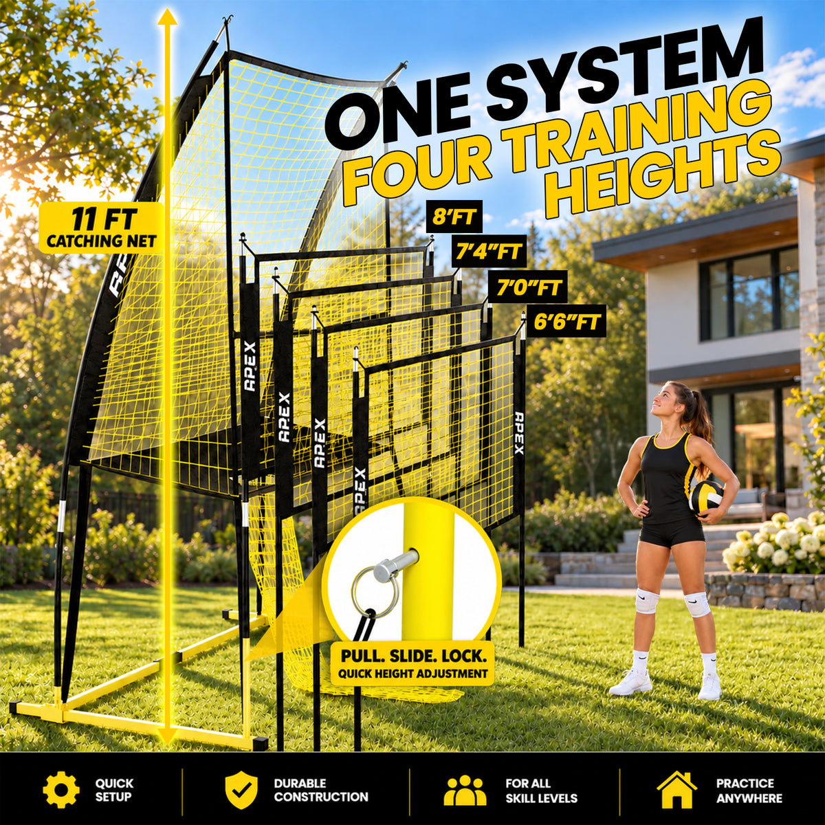 Apex Sports Volleyball Training Net System