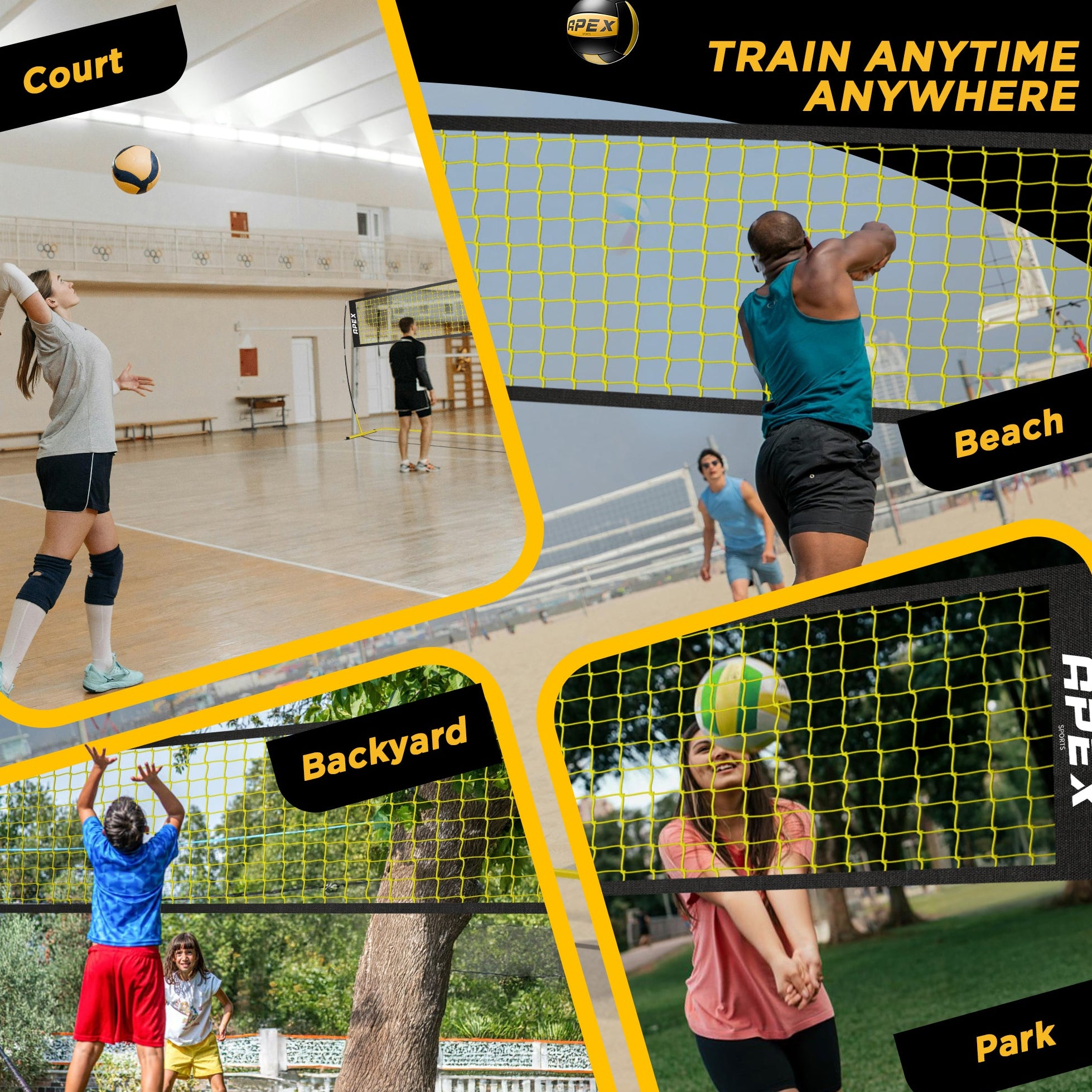 Apex Sports Adjustable Volleyball Net