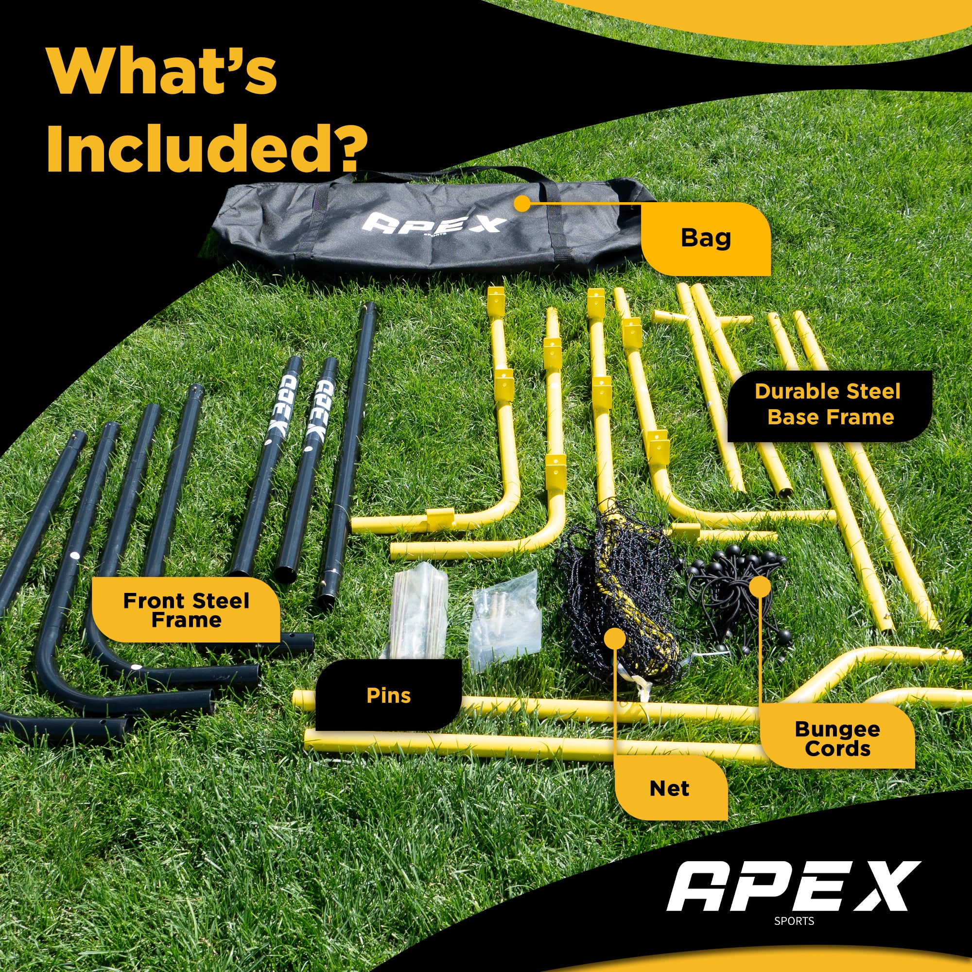 Apex Sports Adjustable Baseball Rebounder Net 4.5x4 ft