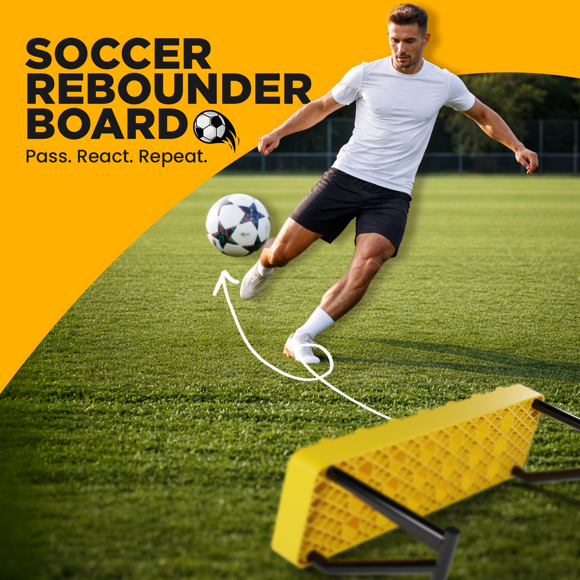 APEX Sports Soccer Rebounder Board with 4 Adjustable Angle Settings