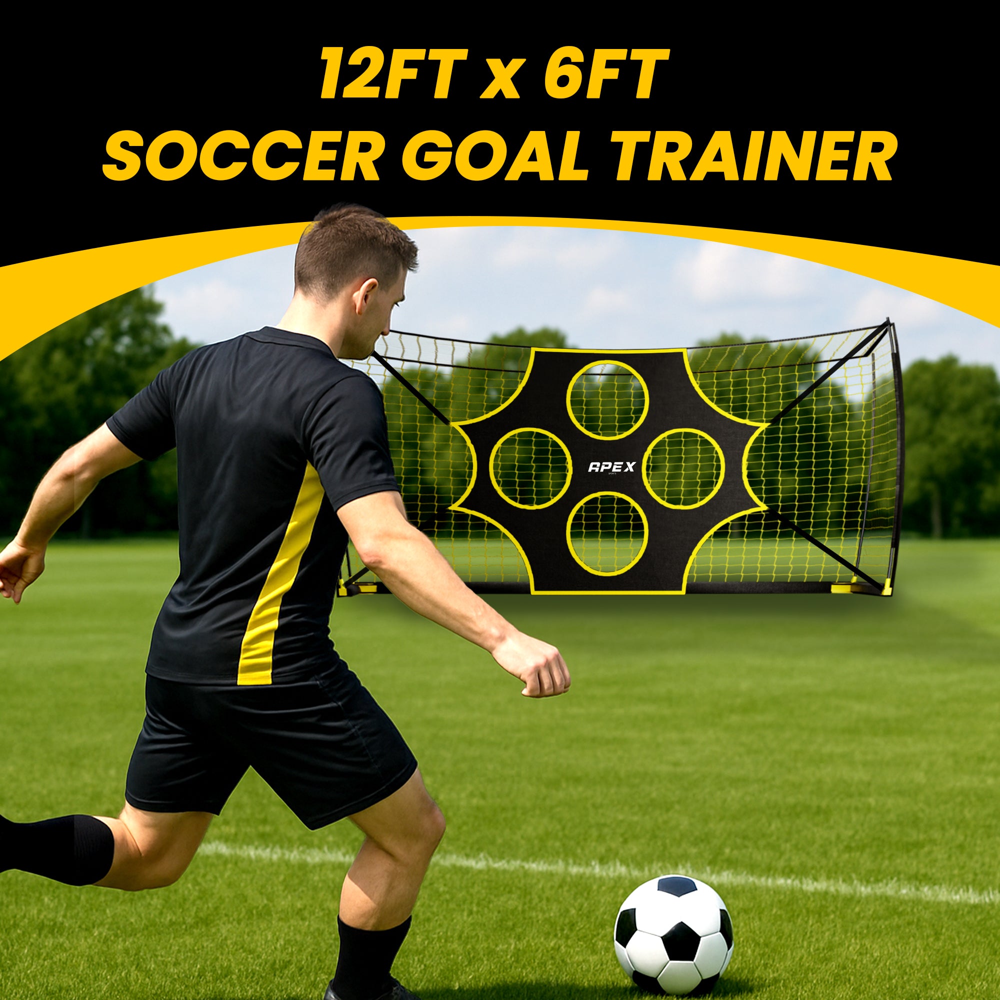 Apex Sports 12x6' Soccer Net dimension