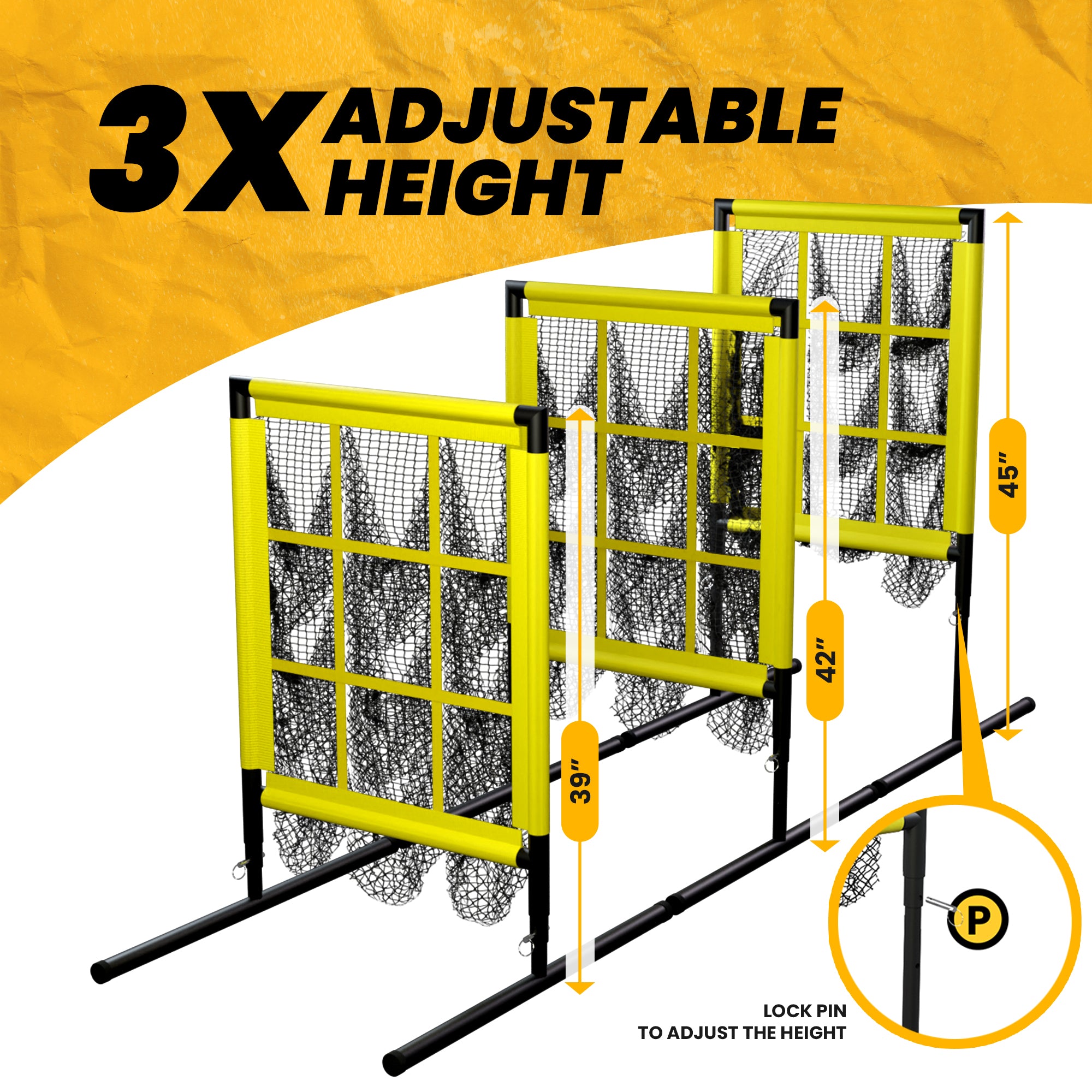 APEX Sports 9 Hole Pitching Target with Adjustable Strike Zone (18” x 23”)