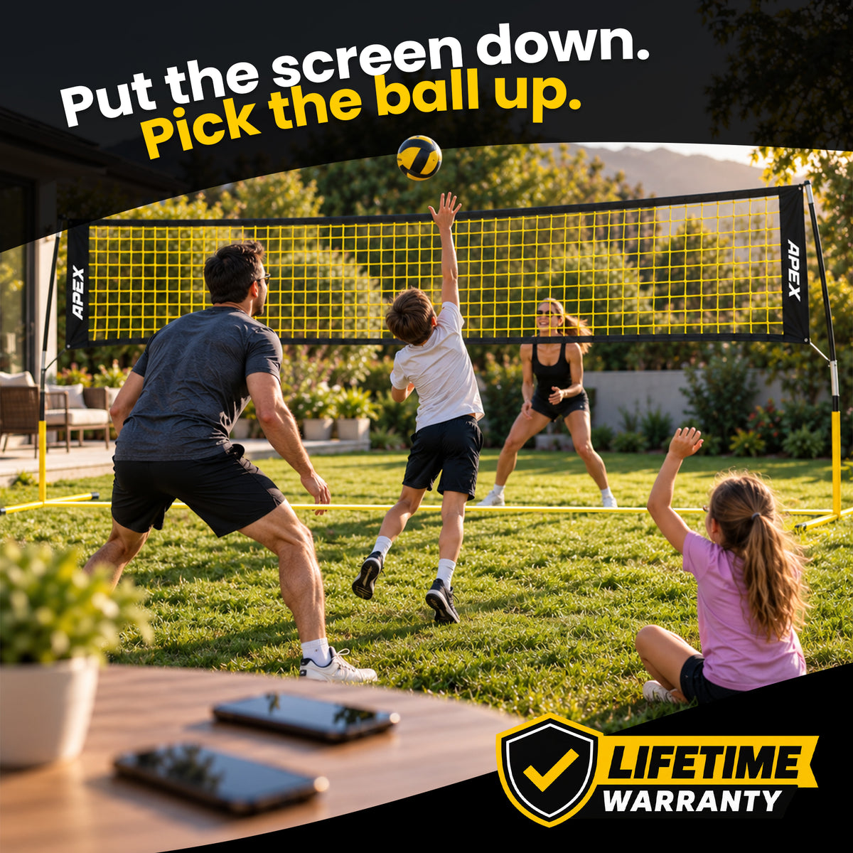 Apex Sports Adjustable Volleyball Net