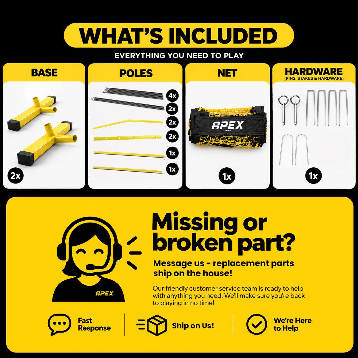 Apex Sports Adjustable Volleyball Net