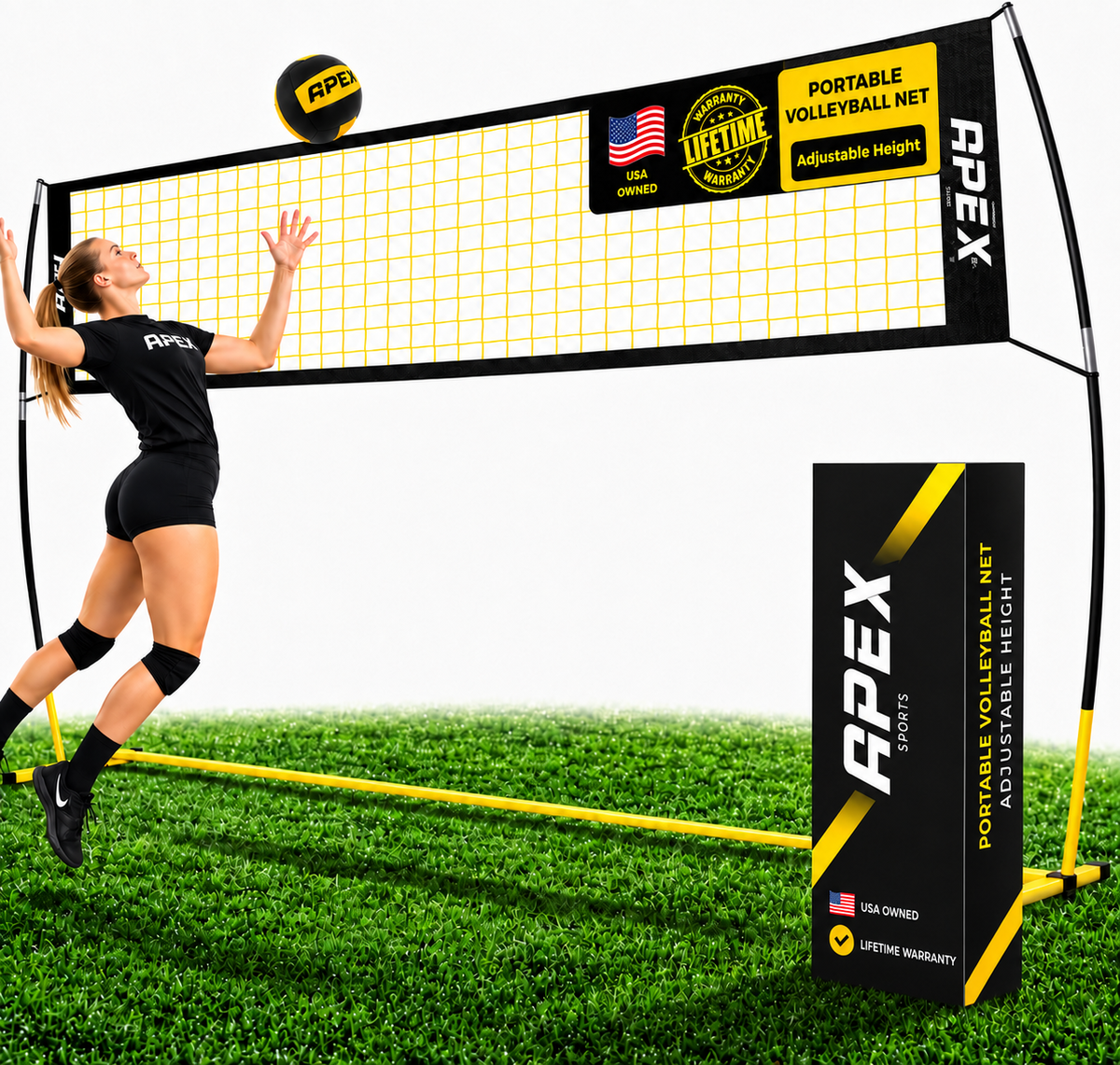 Apex Sports Adjustable Volleyball Net