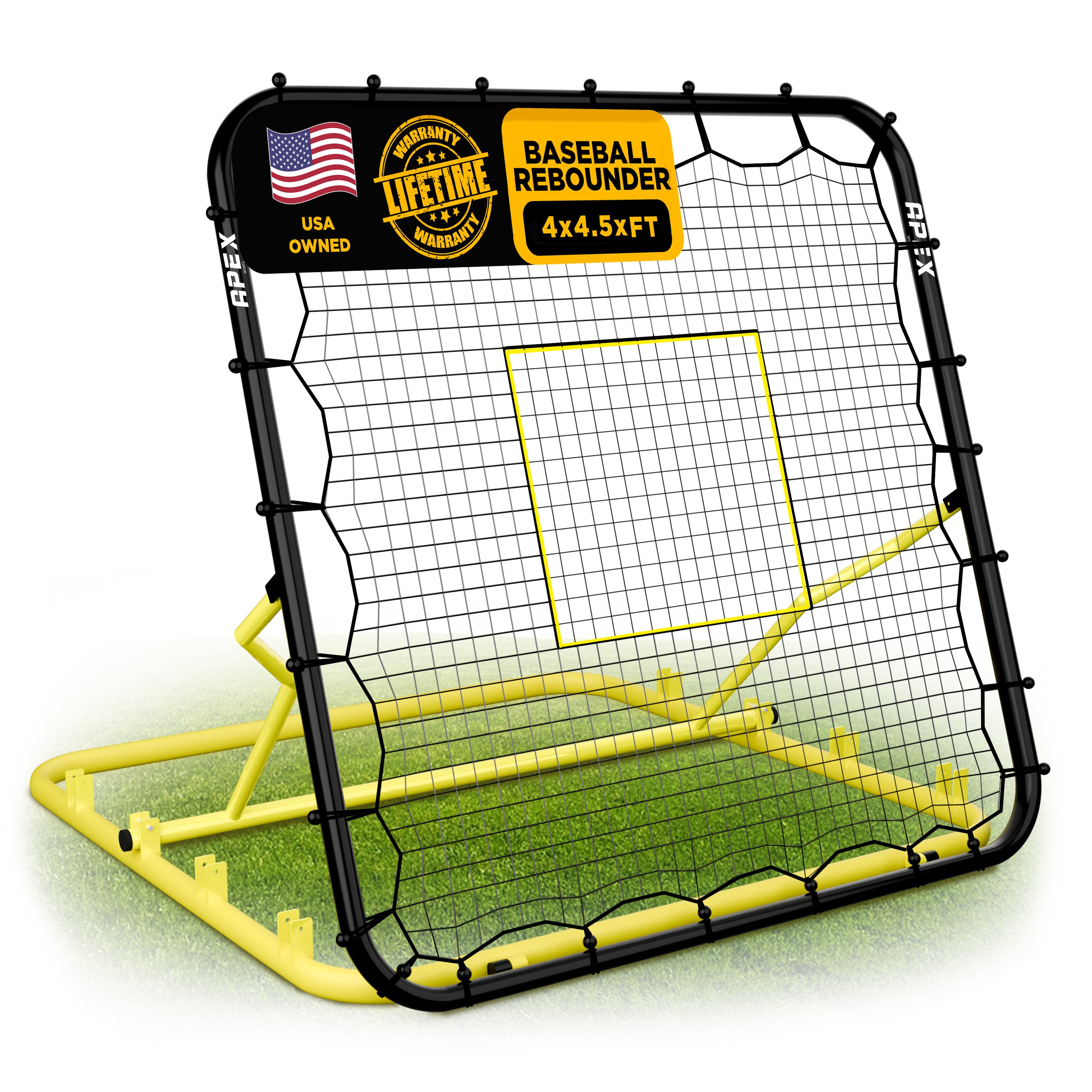 Apex Sports Adjustable Baseball Rebounder Net 4.5x4 ft