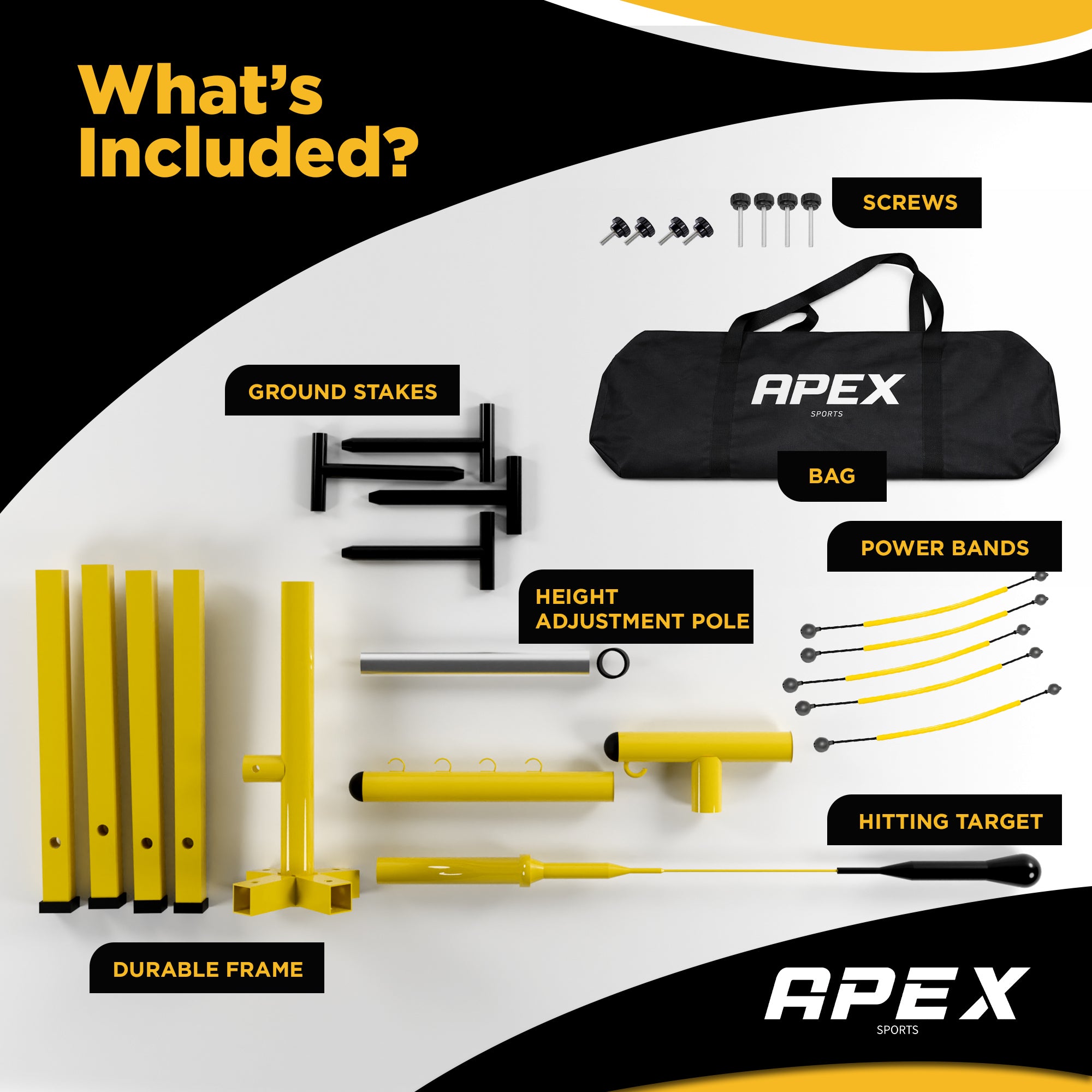 APEX Sports Baseball Swing Trainer – Adjustable Batting Practice Trainer