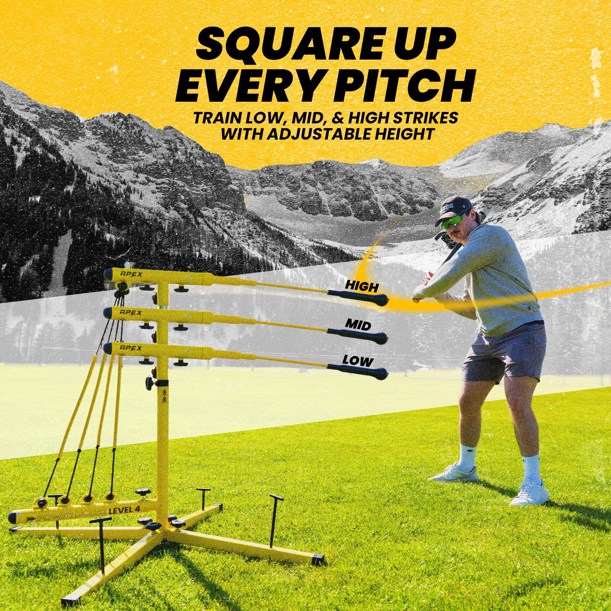 APEX Sports Baseball Swing Trainer – Adjustable Batting Practice Trainer