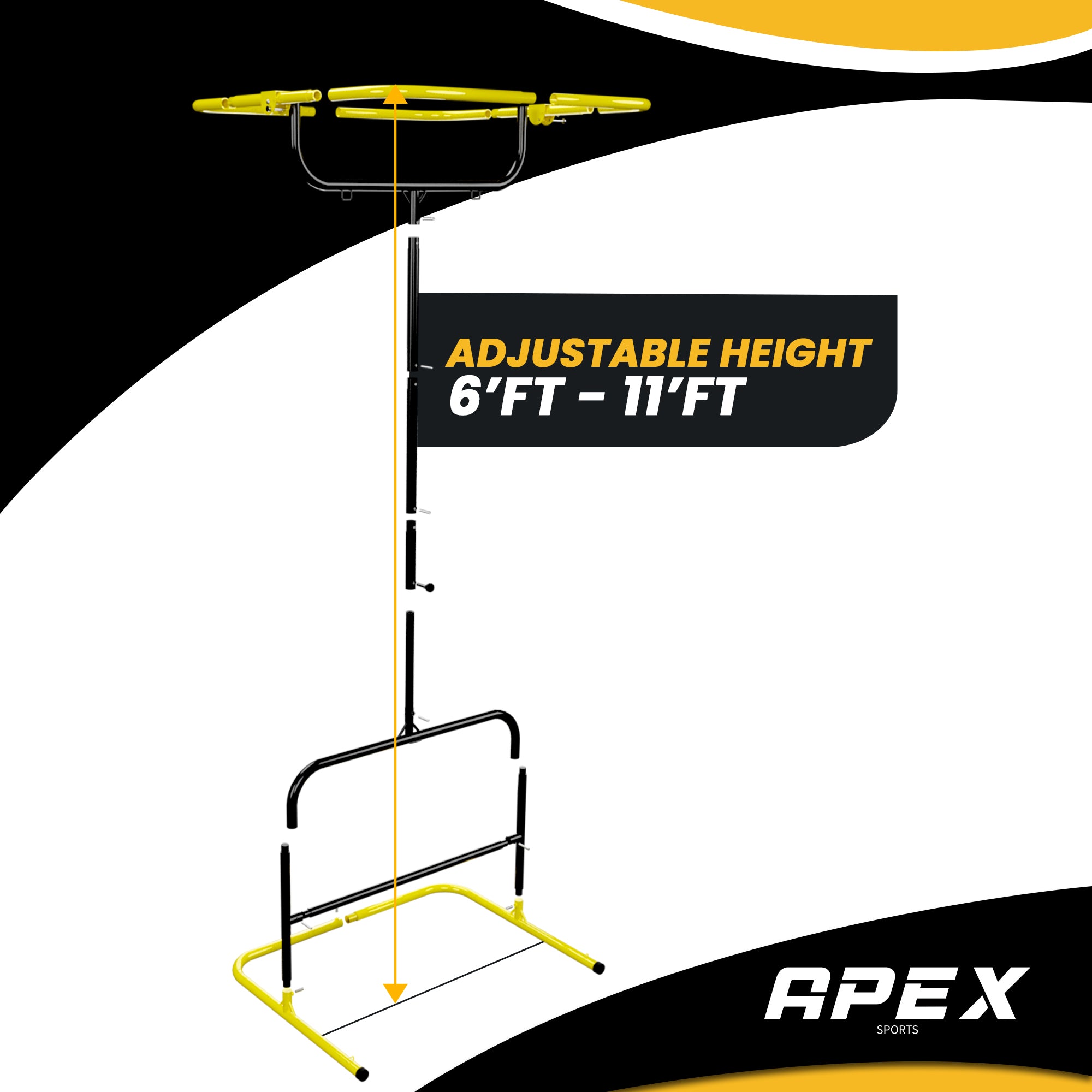 Volleyball Setter Trainer — Adjustable Height 6 to 11 ft Solo Setting & Overhead Pass Rebounder