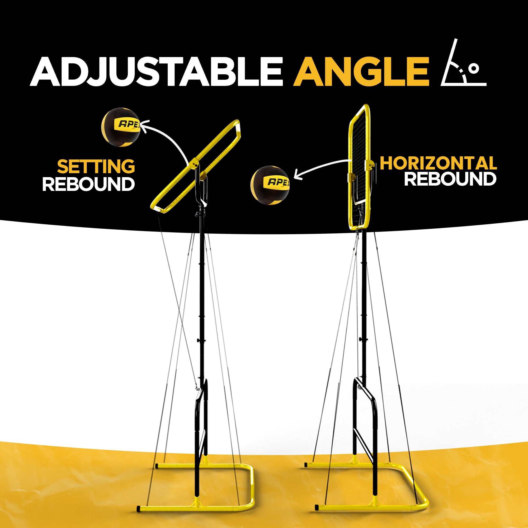 Volleyball Setter Trainer — Adjustable Height 6 to 11 ft Solo Setting & Overhead Pass Rebounder