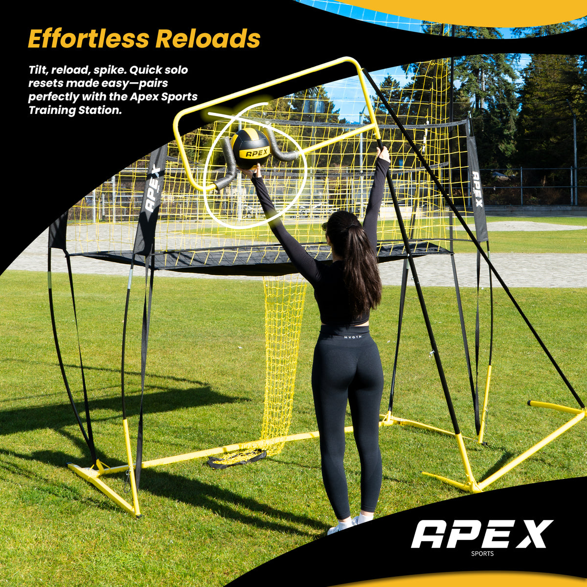 Apex Sports Volleyball Spike Trainer – Adjustable Solo Hitting & Power ...